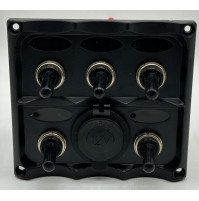 Toggle Switch Panel - with 5 panel + 1 power socket - PN-TF5J/S- ASM